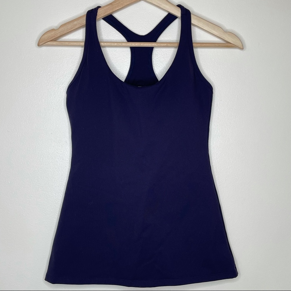 Montiel Activewear Navt T-Strap Tank Top Sleeveless Yoga Padded Shelf Bra Gym S - Picture 4 of 7